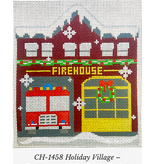 Canvas HOLIDAY VILLAGE - FIRE HOUSE  WITH STITCH GUIDE  CH1453