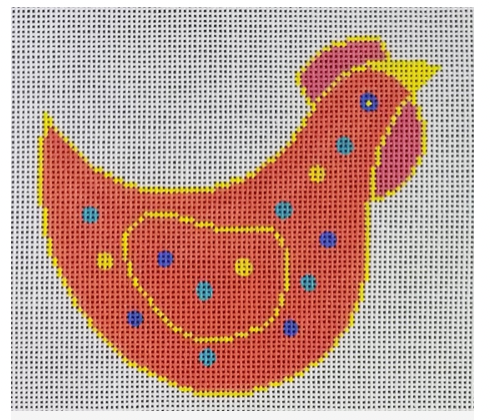 Canvas RED CHICKEN  JTS42   4.5X4"