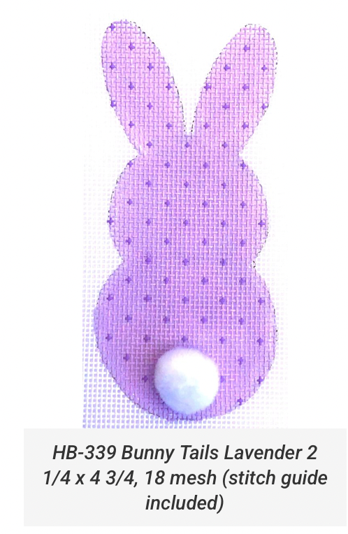Canvas BUNNY  TAILS WITH STITCH GUIDE HB339  LAVENDER