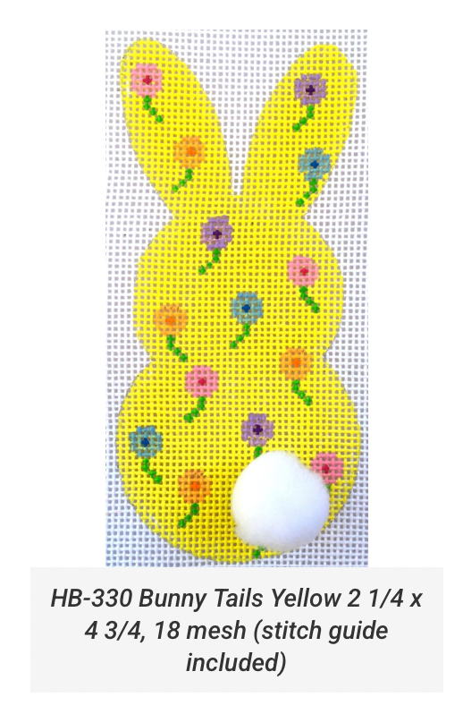 Canvas BUNNY  TAILS WITH STITCH GUIDE HB330  YELLOW