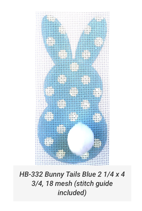 Canvas BUNNY  TAILS WITH STITCH GUIDE HB332  BLUE