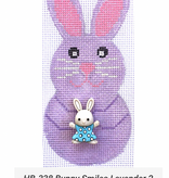Canvas BUNNY  SMILES WITH STITCH GUIDE HB338  LAVENDER