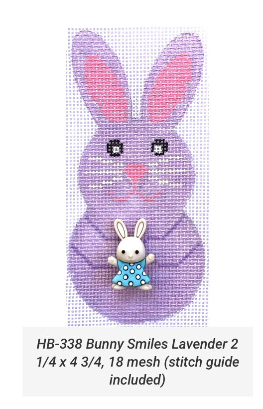 Canvas BUNNY  SMILES WITH STITCH GUIDE HB338  LAVENDER