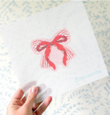 Canvas PINK AND  RED DOUBLE BOW