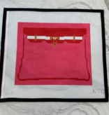 Canvas PINK AND RED  CLUTCH   9X10.5"