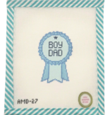 Canvas BOY DAD RIBBON  AMD27   2.5X3.5"
