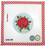 Canvas FLOWERS OF THE BIBLE SERIES -ROSE   AMD89    4"ROUND