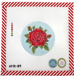 Canvas FLOWERS OF THE BIBLE SERIES -ROSE   AMD89    4"ROUND