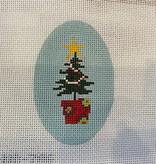 Canvas OVAL CHRISTMAS TREE A