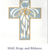 Canvas ANN WHEAT PACE CROSS  RINGS AND RIBBONS  104G