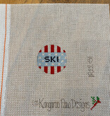 Canvas SKI BAG CHARM/FOB  IR22  1.5"ROUND