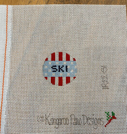 Canvas SKI BAG CHARM/FOB  IR22  1.5"ROUND