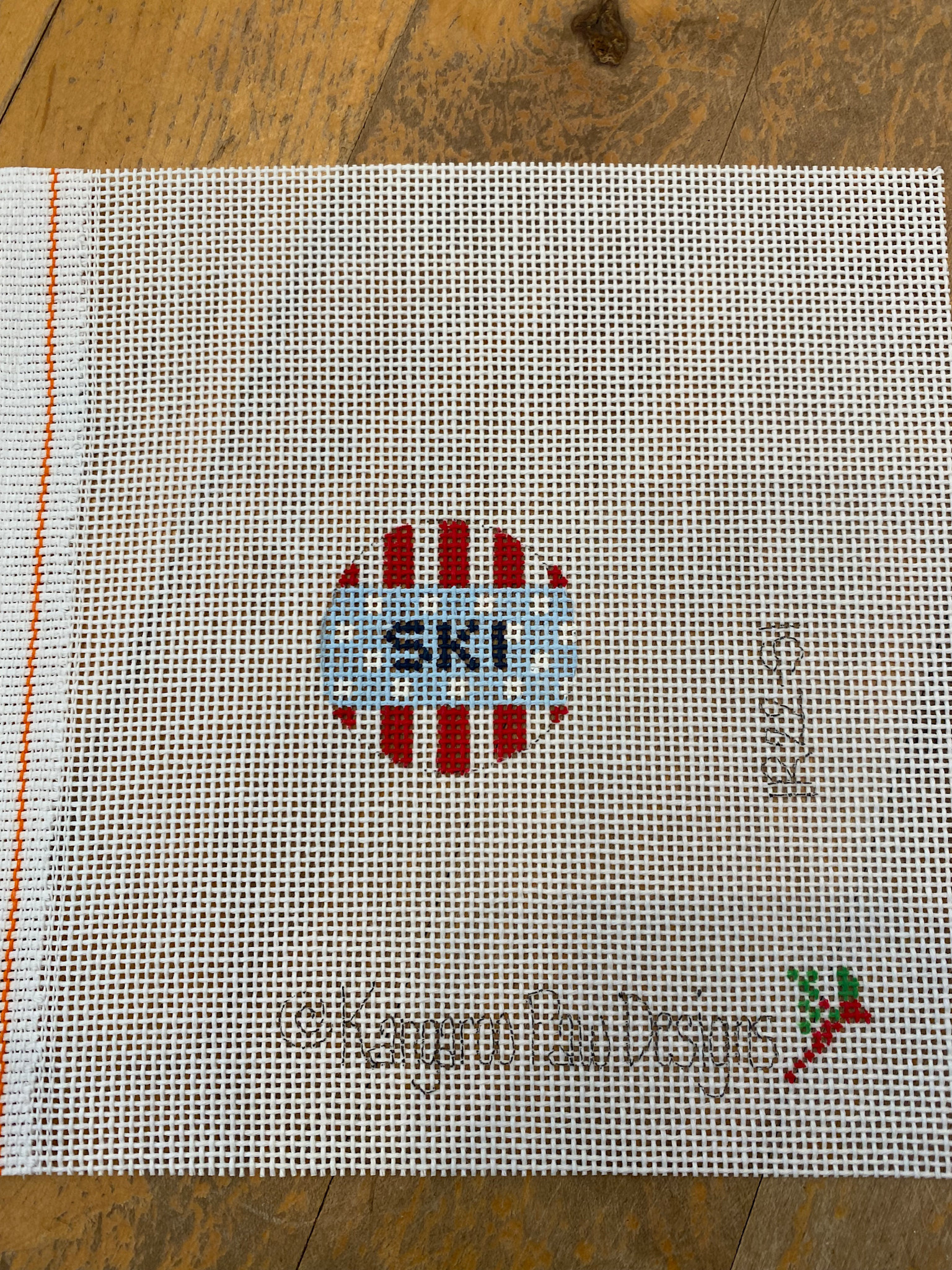 Canvas SKI BAG CHARM/FOB  IR22  1.5"ROUND