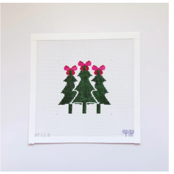 Canvas CHRISTMAS TREE TRIO WITH STITCH GUIDE  APCC2