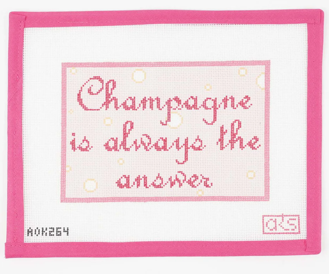 Canvas CHAMPAGNE IS ALWAYS THE ANSWER  AOK264   4.5X6.5"