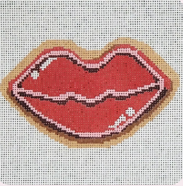 Canvas LIPS COOKIE WITH STITCH GUIDE   LLC017  4.5X2.75"