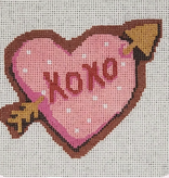 Canvas XO COOKIE WITH STITCH GUIDE   LLC014  4.5X4"