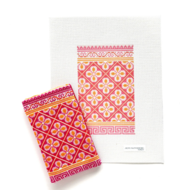 Canvas HEWITT  SUNGLASS CASE/WALLET - PINK/ORANGE       JS110B   7.5X4.5"