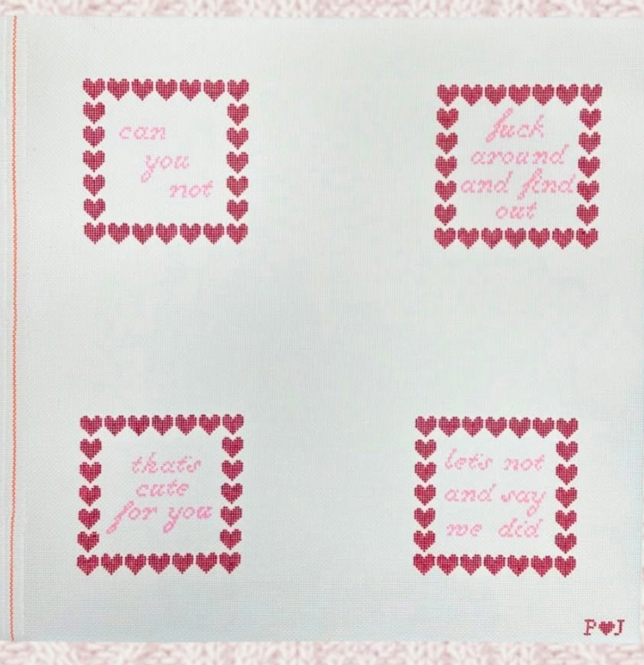 Canvas LOVE LETTER COASTER SET  PJS104