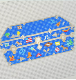 Canvas TRUNK SERIES  -  SUMMER CAMP  -  BLUE  TS011   5X2.5"