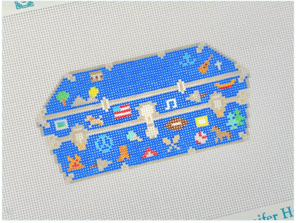 Canvas TRUNK SERIES  -  SUMMER CAMP  -  BLUE  TS011   5X2.5"