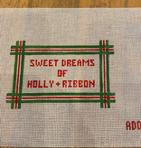 Canvas HOLLY AND RIBBON SIGN INSERT  4.5X3"