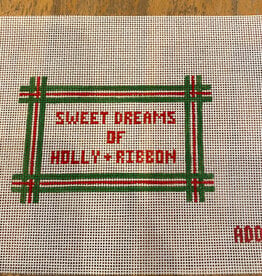 Canvas HOLLY AND RIBBON SIGN INSERT  4.5X3"