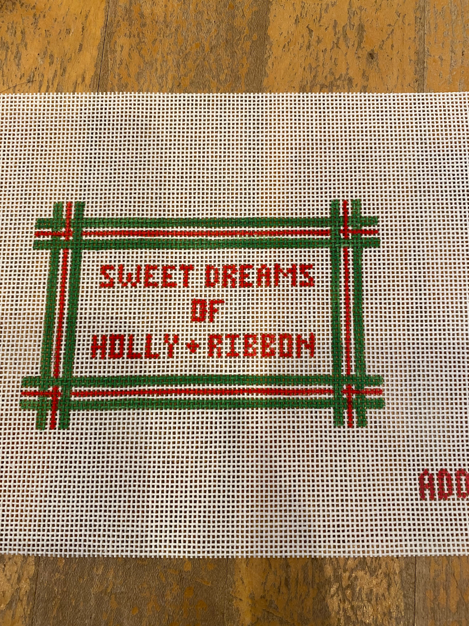 Canvas HOLLY AND RIBBON SIGN INSERT  4.5X3"