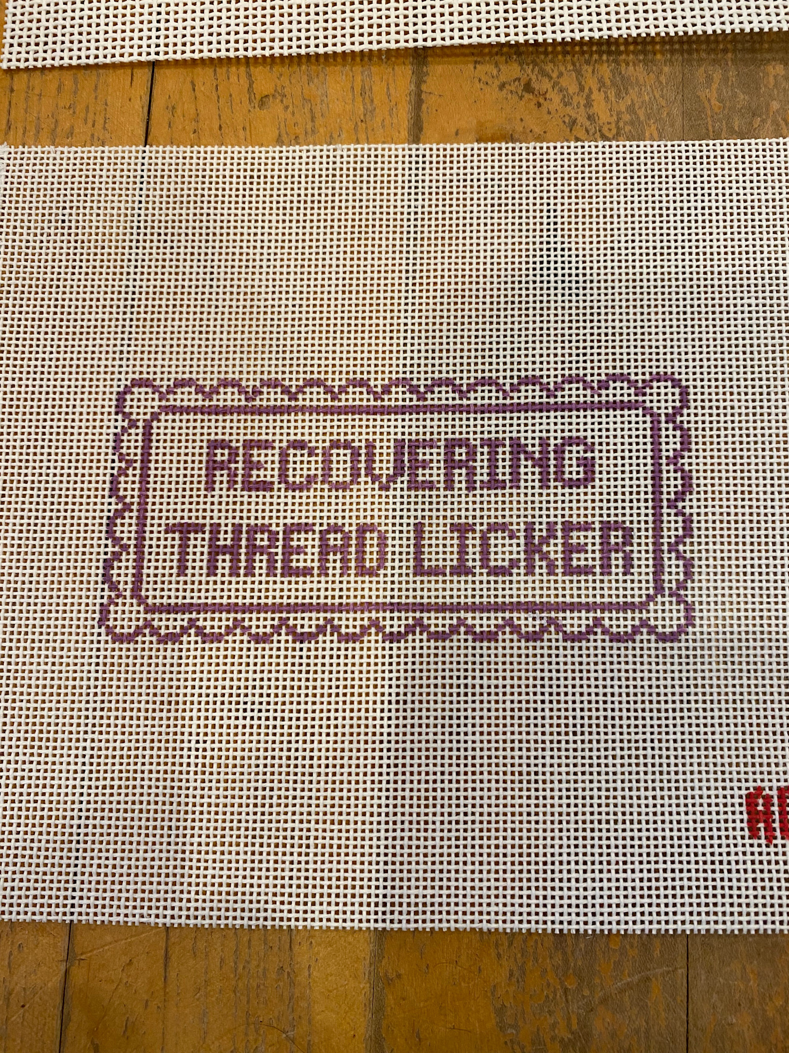 Canvas RECOVERING THREAD LICKER  SIGN INSERT  4.5X2"