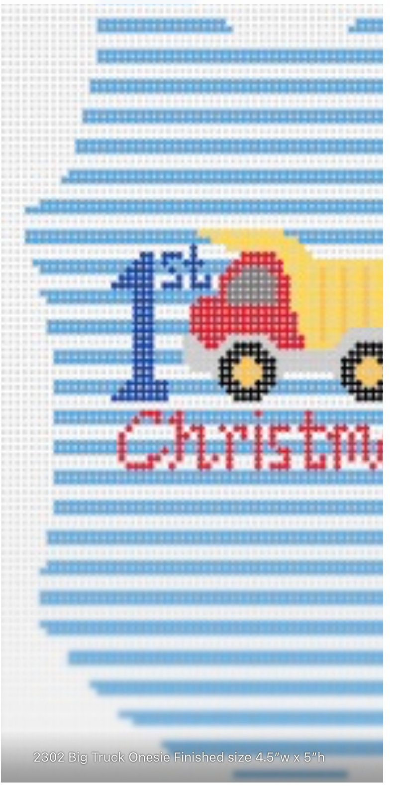 Canvas DUMP TRUCK 3D ONESIE  JHD2302  3.5X5"