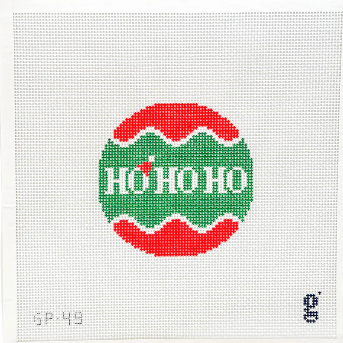Canvas HO HO HO  GP49  4"ROUND