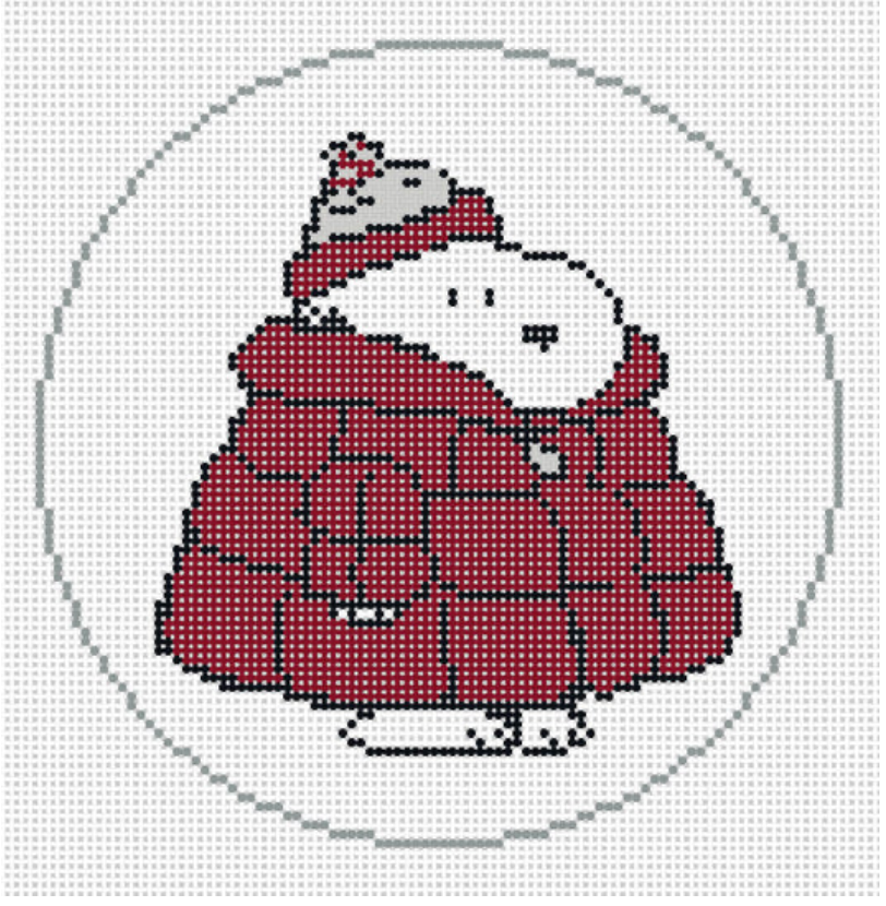 Canvas SNOOPY FOOTBALL PUFFER COAT  CRIMSON     5"ROUND
