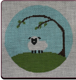 Canvas SPRING LAMB  004  4"ROUND