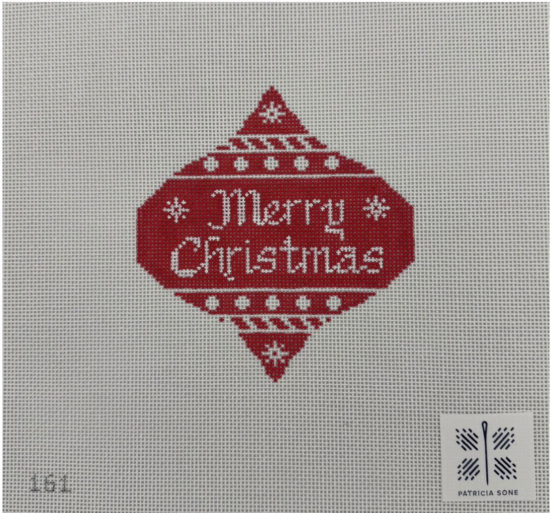 Canvases MERRY CHRISTMAS ORNAMENT 161W  4X4"