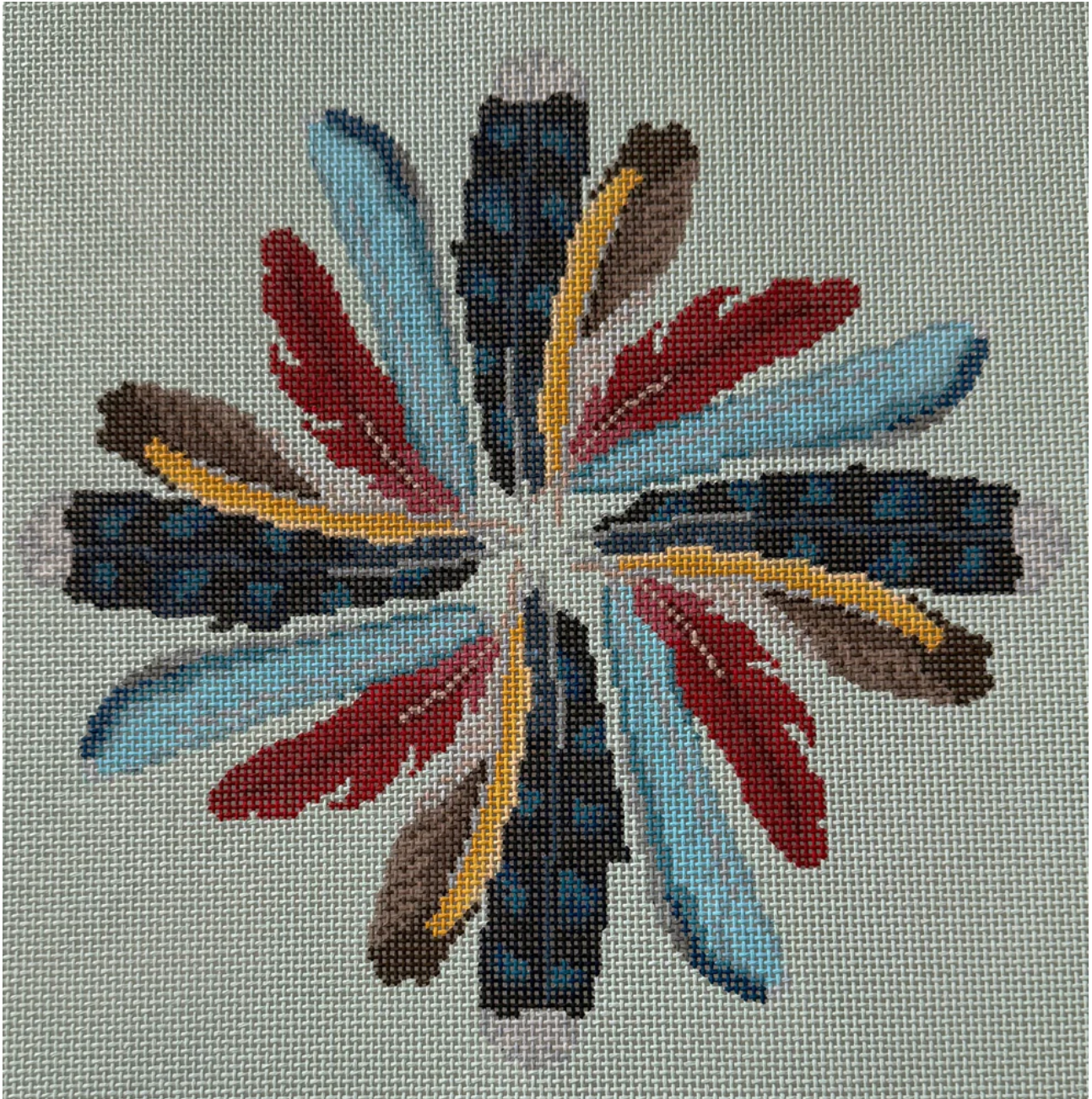 Canvas BACKYARD FEATHERS  SS74  12X12"