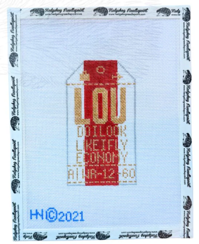 Canvas HEDGEHOG RETRO LUGGAGE TAG -DO I LOOK LIKE I FLY ECONOMY    3X5"
