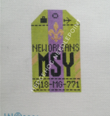 Canvas HEDGEHOG RETRO LUGGAGE TAG - NEW ORLEANS   3X5"