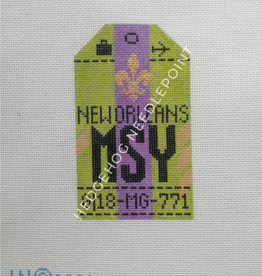 Canvas HEDGEHOG RETRO LUGGAGE TAG - NEW ORLEANS   3X5"