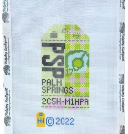 Canvas HEDGEHOG RETRO LUGGAGE TAG -PALM SPRINGS   3X5"
