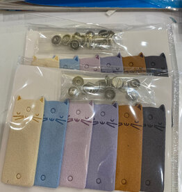 Accessories LEATHER KNIT TAG WITH STUD - CAT  CI/TAG CAR   SET OF 6