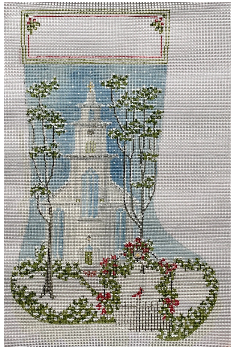 Canvas FIRST CONGREGATIONAL CHURCH STOCKING  TSG23C
