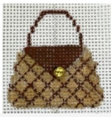 Canvas MINI PURSE  -  BROWN DIAMONDS  HB78     1.5X1.5"