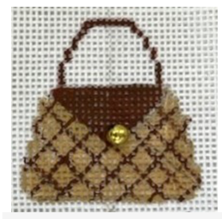 Canvas MINI PURSE  -  BROWN DIAMONDS  HB78     1.5X1.5"