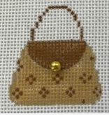 Canvas MINI PURSE  - TAN AND BROWN   HB77     1.5X1.5"