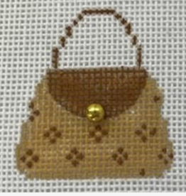 Canvas MINI PURSE  - TAN AND BROWN   HB77     1.5X1.5"