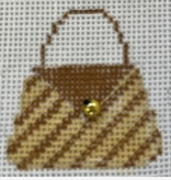 Canvas MINI PURSE  - TAN STRIPES   HB76     1.5X1.5"