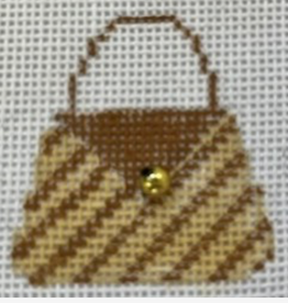 Canvas MINI PURSE  - TAN STRIPES   HB76     1.5X1.5"