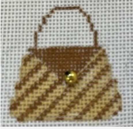 Canvas MINI PURSE  - TAN STRIPES   HB76     1.5X1.5"