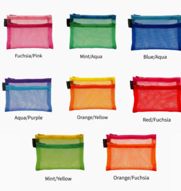 Accessories DOUBLE ZIPPER MESH  CASE   ASSORTED COLORS  11.5X16