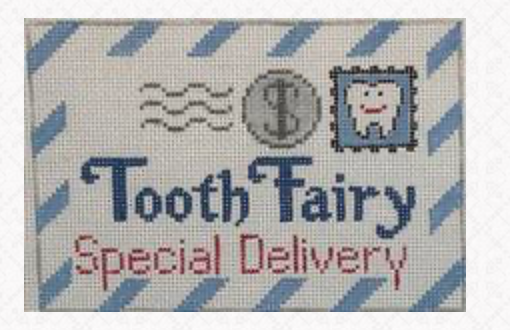 Canvas TOOTH FAIRY LETTER WITH POCKET   - BLUE  109B   3.5X5.5"